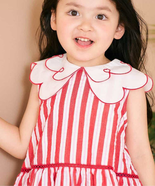日本童裝 apres les cours 花花領上衣 80-140cm 女童款 夏季 TOPS