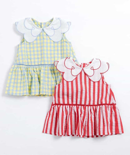 日本童裝 apres les cours 花花領上衣 80-140cm 女童款 夏季 TOPS