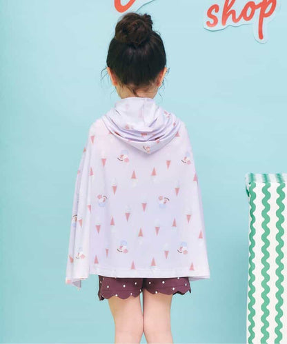 日本童裝 apres les cours 防UV 接觸冷感 連帽披肩 F 女童款 夏季 OUTERWEAR