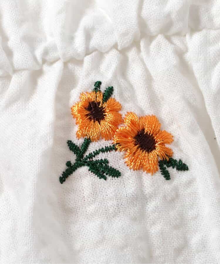 日本童裝 apres les cours 肩帶荷葉邊刺繡上衣 80-140cm 女童款 夏季 TOPS
