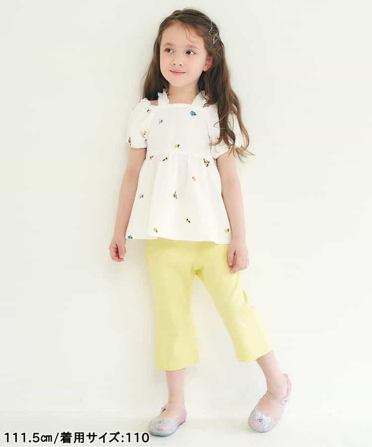 日本童裝 apres les cours 肩帶荷葉邊刺繡上衣 80-140cm 女童款 夏季 TOPS