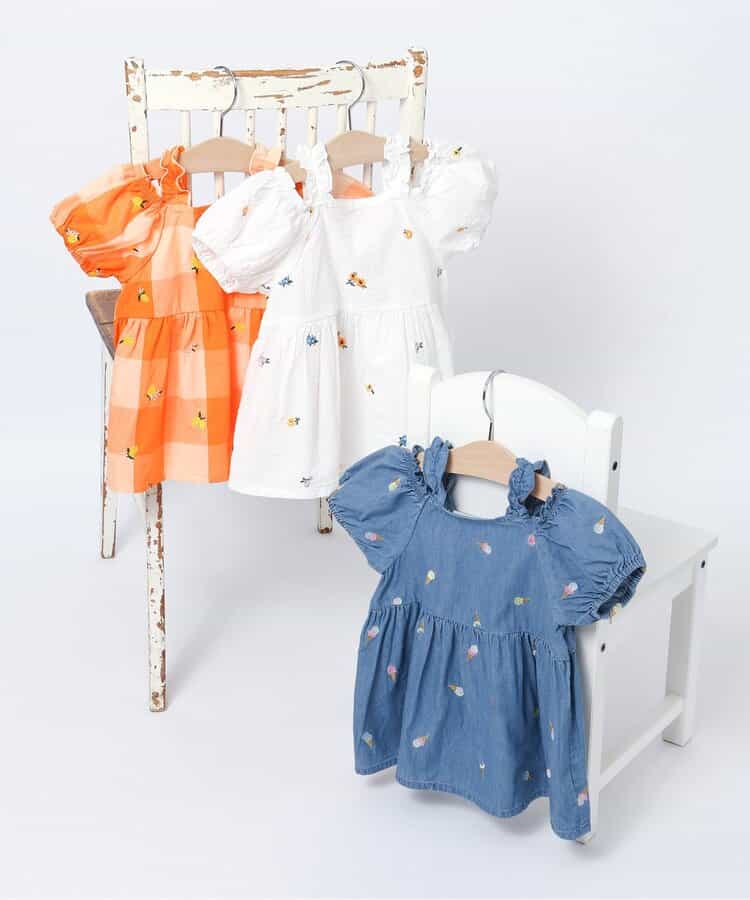 日本童裝 apres les cours 肩帶荷葉邊刺繡上衣 80-140cm 女童款 夏季 TOPS