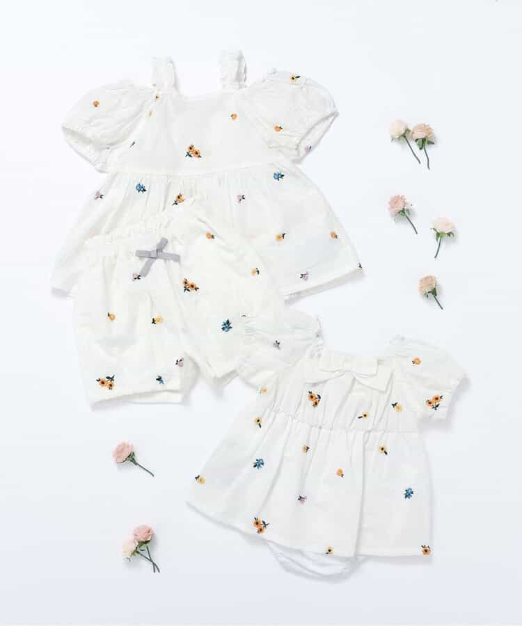 日本童裝 apres les cours 肩帶荷葉邊刺繡上衣 80-140cm 女童款 夏季 TOPS