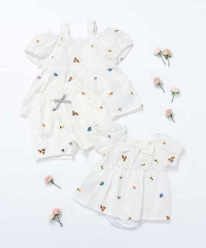 日本童裝 apres les cours 肩帶荷葉邊刺繡上衣 80-140cm 女童款 夏季 TOPS