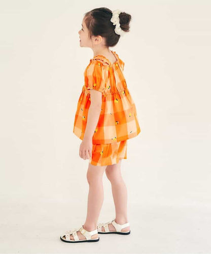 日本童裝 apres les cours 肩帶荷葉邊刺繡上衣 80-140cm 女童款 夏季 TOPS