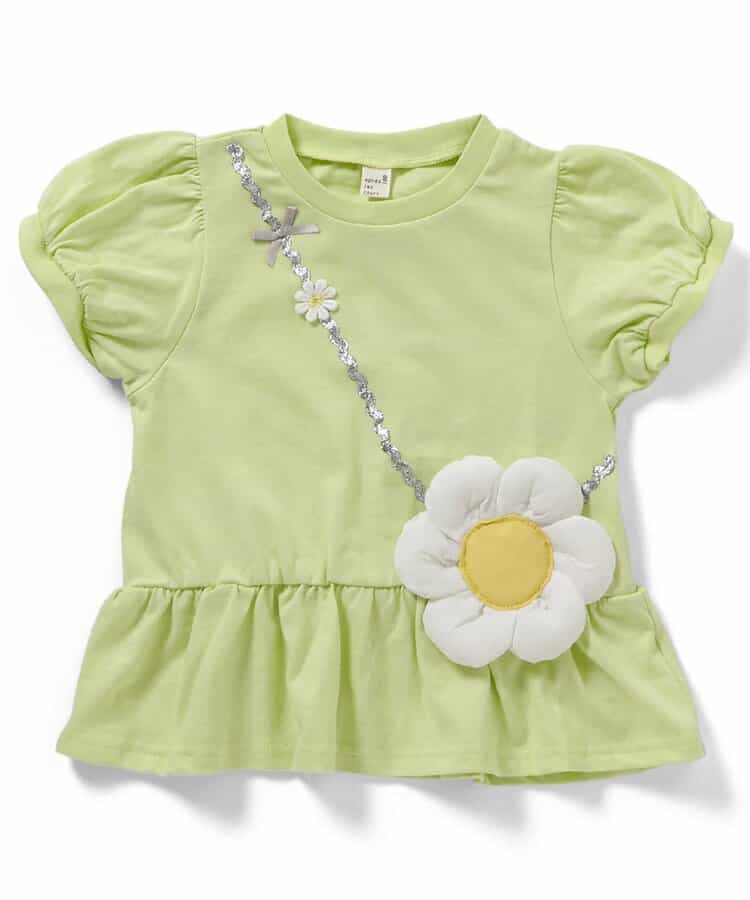 日本童裝 apres les cours 花花圖案上衣 80-140cm 女童款 夏季 TOPS