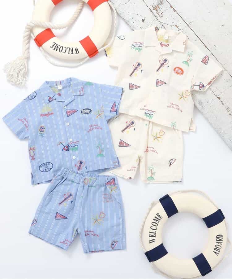 日本童裝 apres les cours 夏季圖案襯衫 80-130cm 男童款 夏季 TOPS