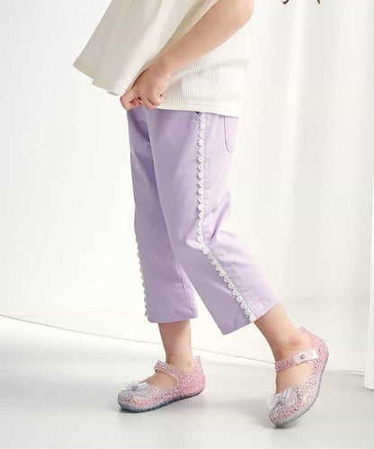 日本童裝 apres les cours 接觸冷感 蕾絲七分長褲 80-140cm 女童款 夏季 PANTS
