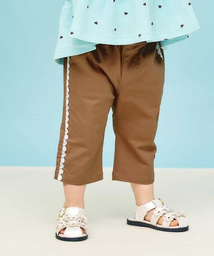 日本童裝 apres les cours 接觸冷感 蕾絲七分長褲 80-140cm 女童款 夏季 PANTS