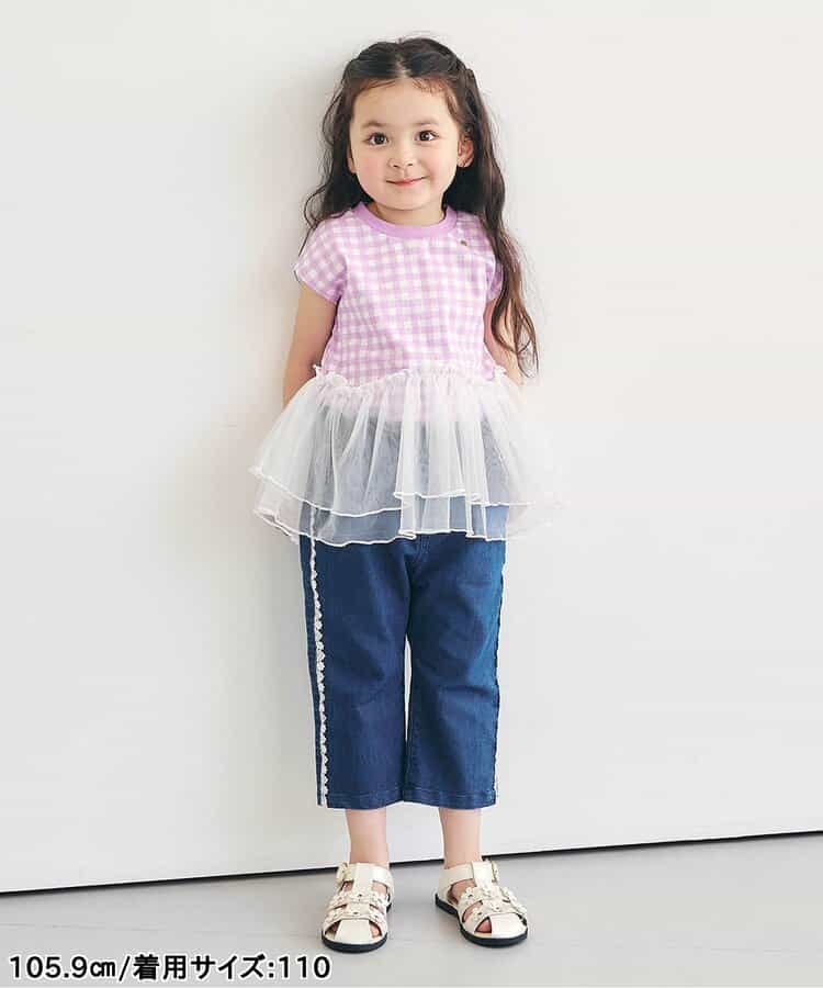日本童裝 apres les cours 接觸冷感 蕾絲七分長褲 80-140cm 女童款 夏季 PANTS