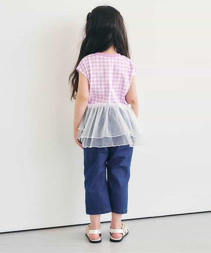 日本童裝 apres les cours 接觸冷感 蕾絲七分長褲 80-140cm 女童款 夏季 PANTS