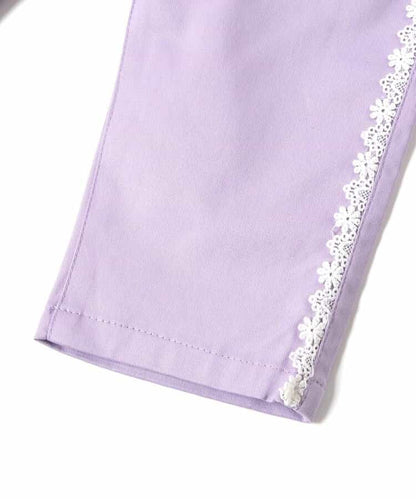 日本童裝 apres les cours 接觸冷感 蕾絲七分長褲 80-140cm 女童款 夏季 PANTS