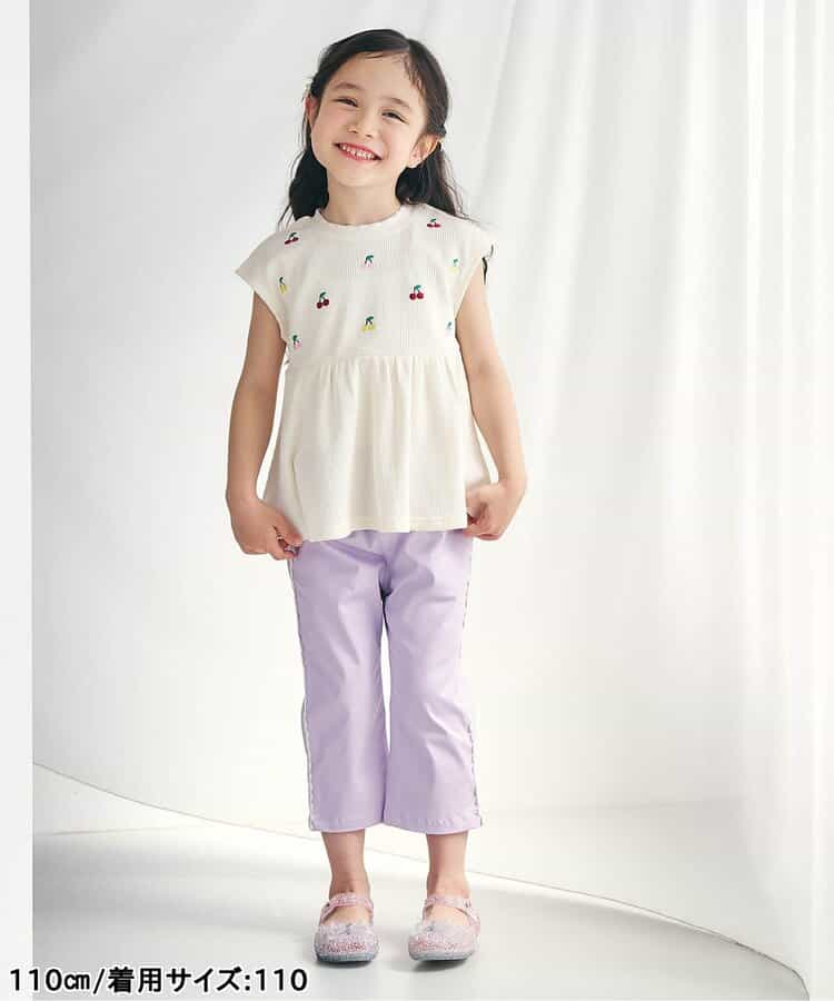 日本童裝 apres les cours 接觸冷感 蕾絲七分長褲 80-140cm 女童款 夏季 PANTS