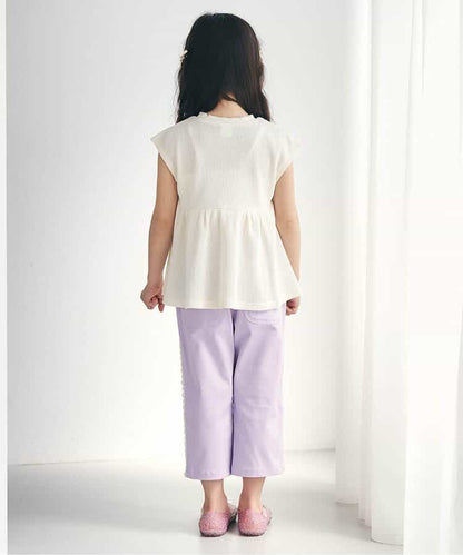 日本童裝 apres les cours 接觸冷感 蕾絲七分長褲 80-140cm 女童款 夏季 PANTS