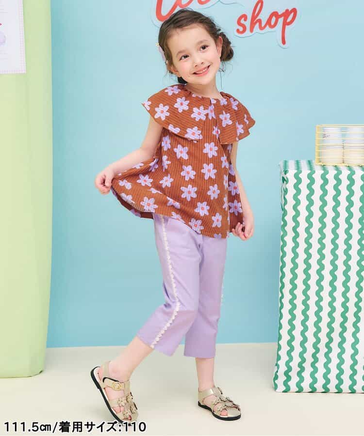 日本童裝 apres les cours 接觸冷感 蕾絲七分長褲 80-140cm 女童款 夏季 PANTS