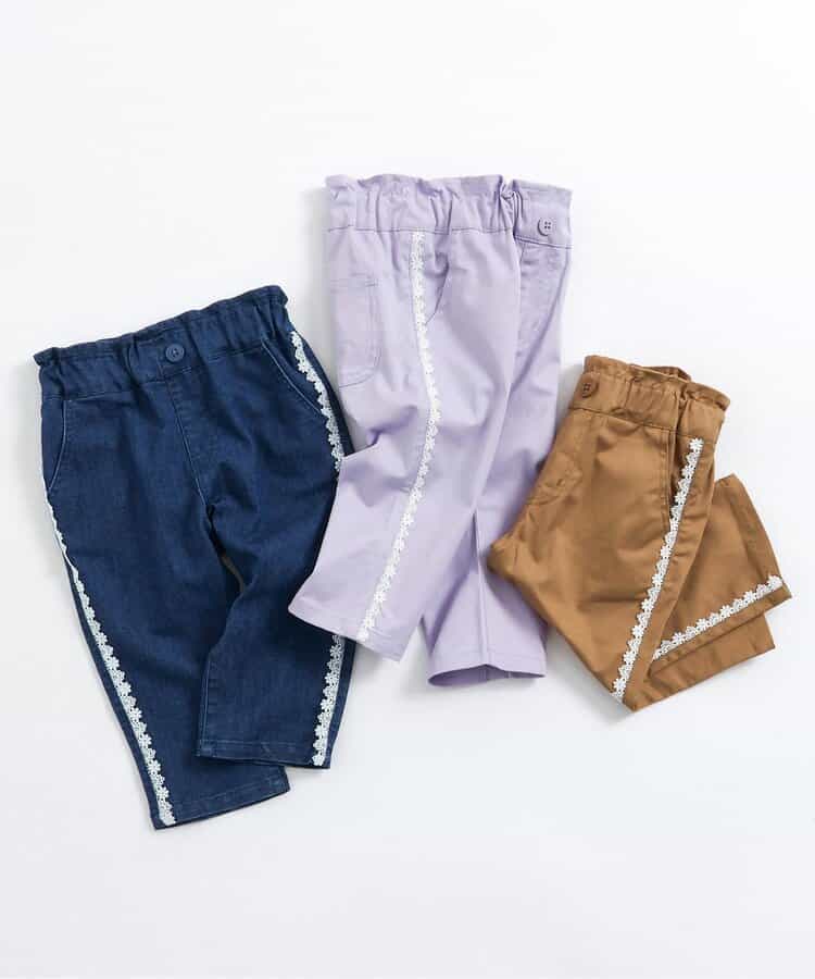 日本童裝 apres les cours 接觸冷感 蕾絲七分長褲 80-140cm 女童款 夏季 PANTS