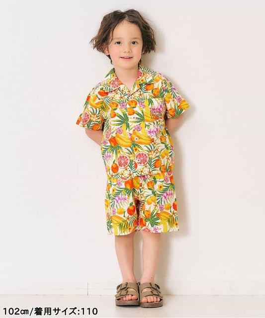 日本童裝 apres les cours 熱帶風情兩件套裝 80-130cm 男童款 夏季 TOPS PANTS