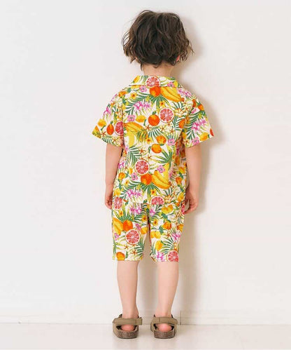 日本童裝 apres les cours 熱帶風情兩件套裝 80-130cm 男童款 夏季 TOPS PANTS