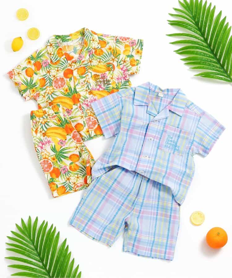 日本童裝 apres les cours 熱帶風情兩件套裝 80-130cm 男童款 夏季 TOPS PANTS