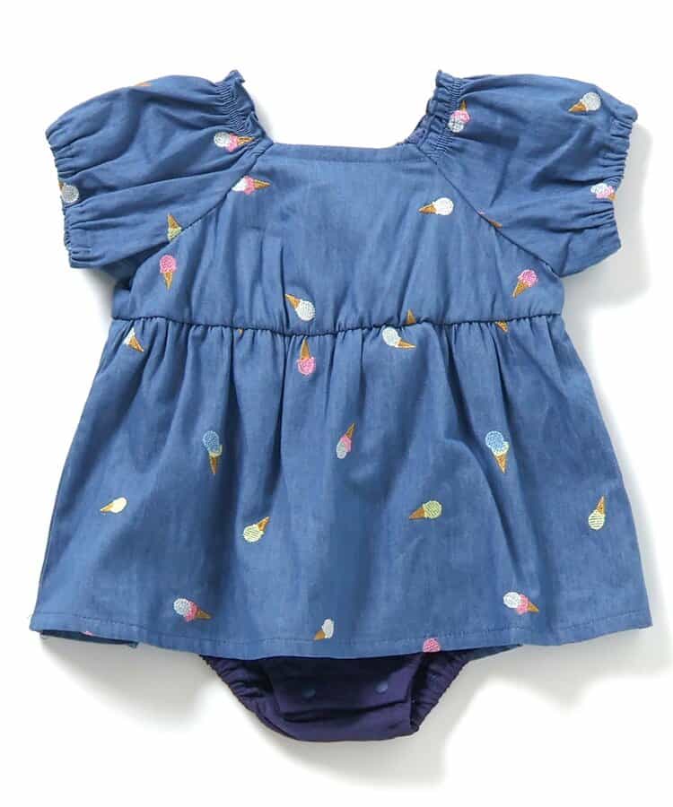 日本童裝 apres les cours 刺繡連衣 70-80cm 女童款 初生嬰兒 夏季 Jumpsuit
