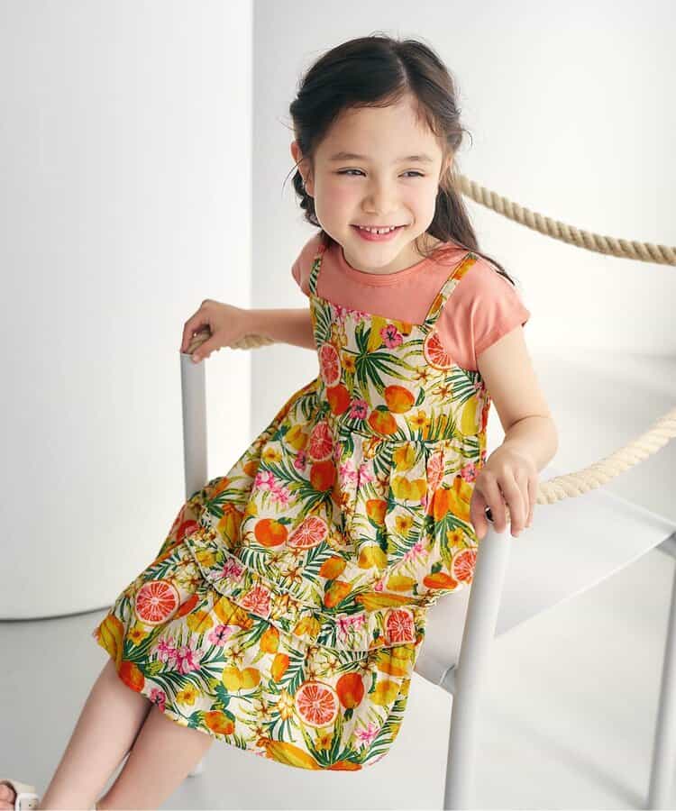日本童裝 apres les cours 荷葉邊假兩件連身裙 80-140cm 女童款 夏季 DRESSES