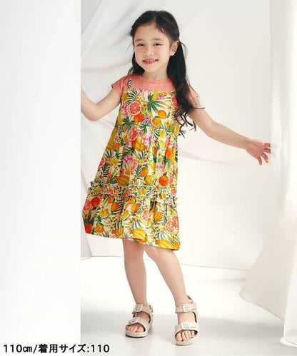 日本童裝 apres les cours 荷葉邊假兩件連身裙 80-140cm 女童款 夏季 DRESSES