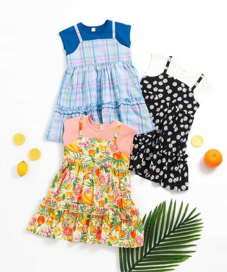 日本童裝 apres les cours 荷葉邊假兩件連身裙 80-140cm 女童款 夏季 DRESSES