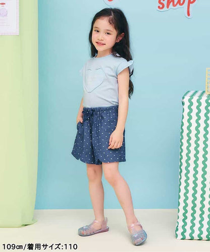 日本童裝 apres les cours 接觸冷感 小飛袖印花上衣 80-140cm 女童款 夏季 TOPS