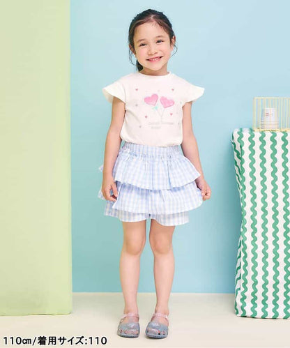 日本童裝 apres les cours 接觸冷感 小飛袖印花上衣 80-140cm 女童款 夏季 TOPS