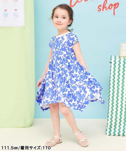 日本童裝 apres les cours 接觸冷感 不對稱下擺連身裙 80-140cm 女童款 夏季 DRESSES