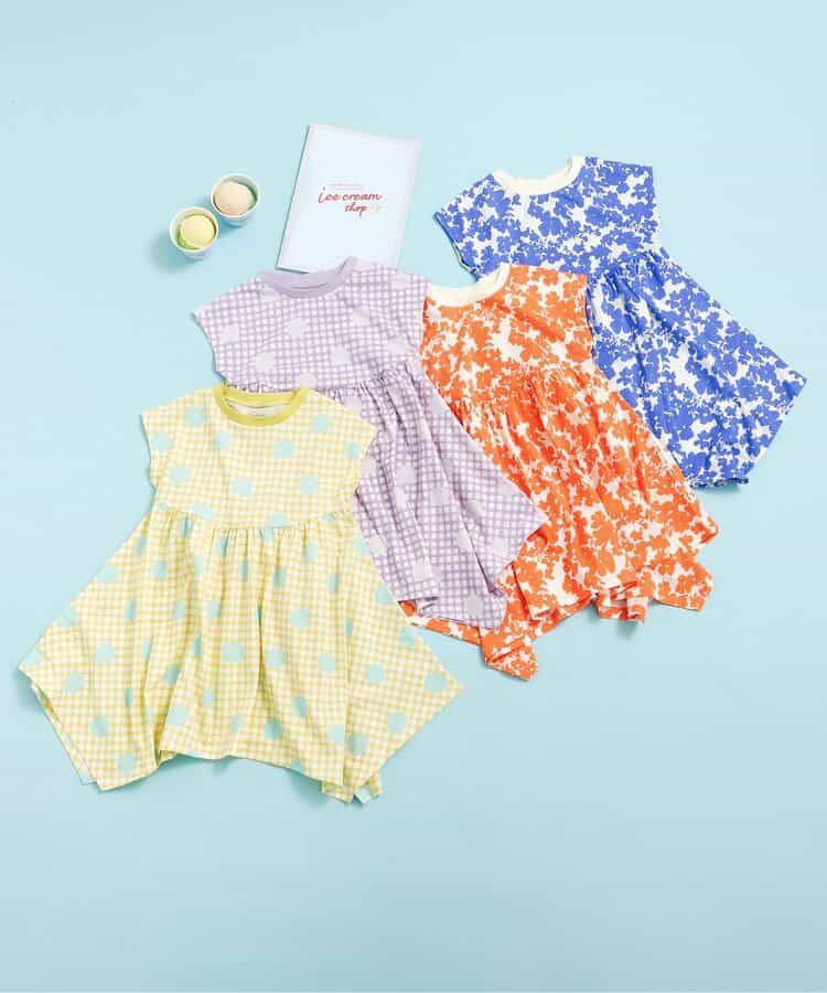 日本童裝 apres les cours 接觸冷感 不對稱下擺連身裙 80-140cm 女童款 夏季 DRESSES