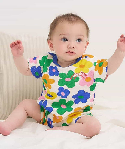 日本童裝 apres les cours 印花寬鬆連衣 70-80cm 男童款/女童款 初生嬰兒 夏季 Jumpsuit