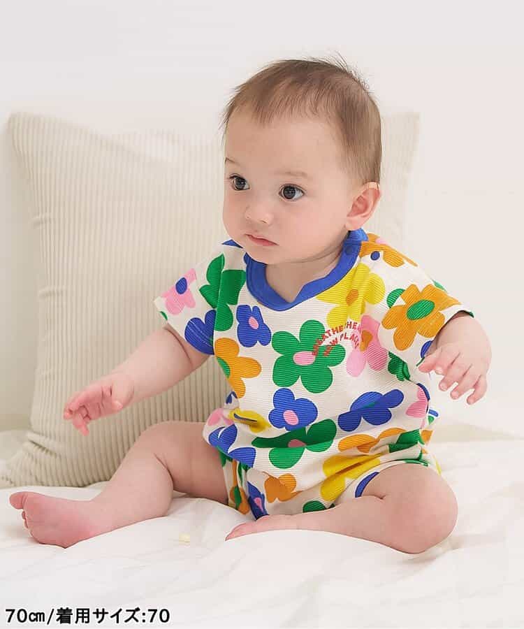日本童裝 apres les cours 印花寬鬆連衣 70-80cm 男童款/女童款 初生嬰兒 夏季 Jumpsuit