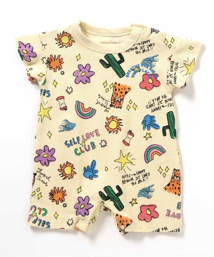 日本童裝 apres les cours 印花寬鬆連衣 70-80cm 男童款/女童款 初生嬰兒 夏季 Jumpsuit
