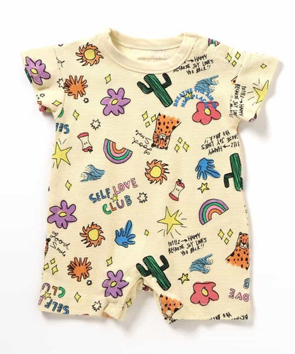 日本童裝 apres les cours 印花寬鬆連衣 70-80cm 男童款/女童款 初生嬰兒 夏季 Jumpsuit