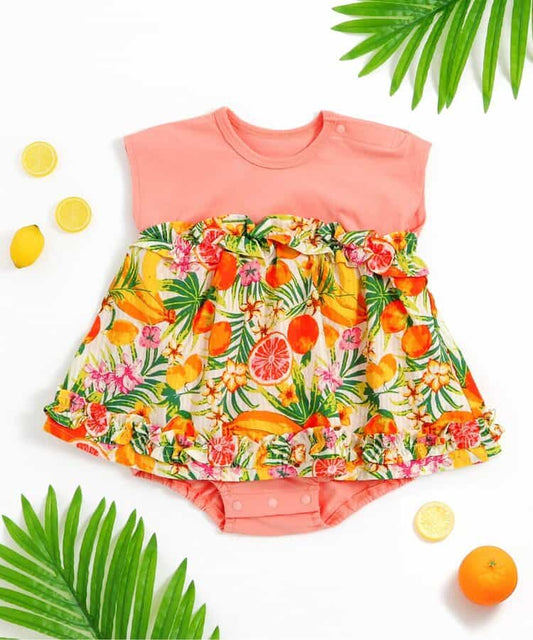 日本童裝 apres les cours 夏威夷風連衣 70-80cm 女童款 初生嬰兒 夏季 Jumpsuit