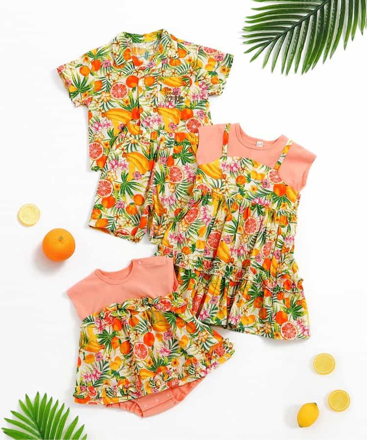 日本童裝 apres les cours 夏威夷風連衣 70-80cm 女童款 初生嬰兒 夏季 Jumpsuit