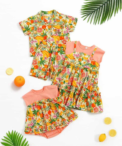 日本童裝 apres les cours 夏威夷風連衣 70-80cm 女童款 初生嬰兒 夏季 Jumpsuit