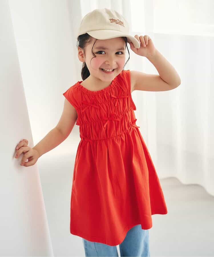 日本童裝 apres les cours 緞帶鏤空連身裙 80-140cm 女童款 夏季 DRESSES