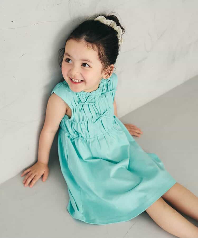日本童裝 apres les cours 緞帶鏤空連身裙 80-140cm 女童款 夏季 DRESSES