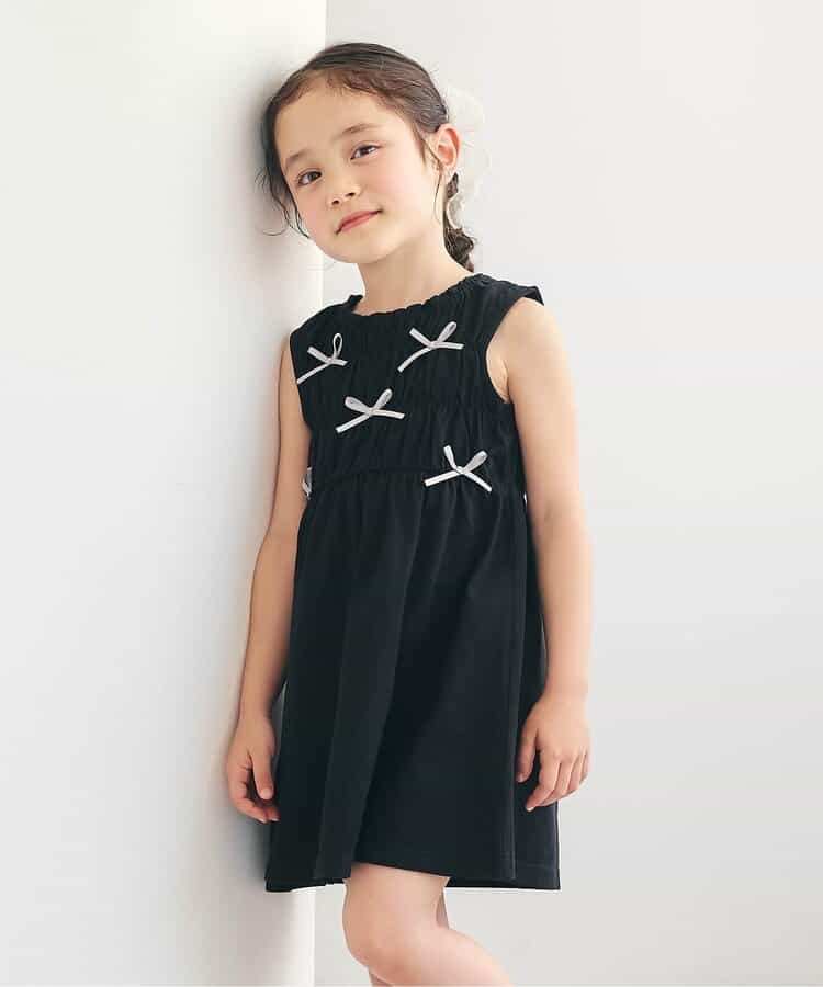 日本童裝 apres les cours 緞帶鏤空連身裙 80-140cm 女童款 夏季 DRESSES