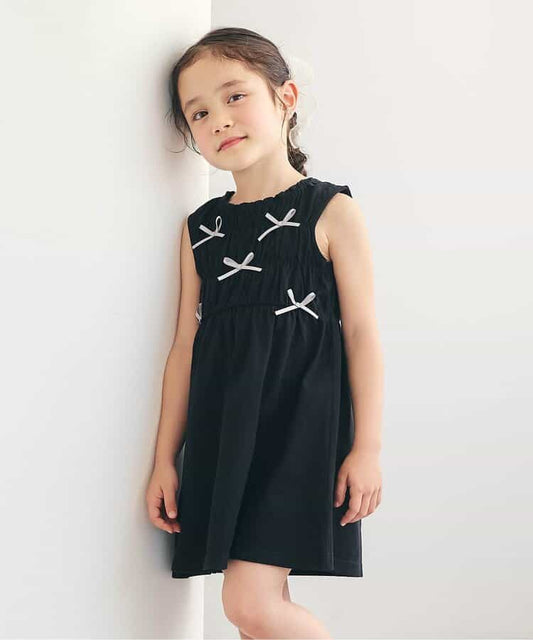 日本童裝 apres les cours 緞帶鏤空連身裙 80-140cm 女童款 夏季 DRESSES