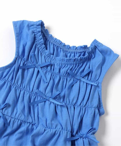 日本童裝 apres les cours 緞帶鏤空連身裙 80-140cm 女童款 夏季 DRESSES