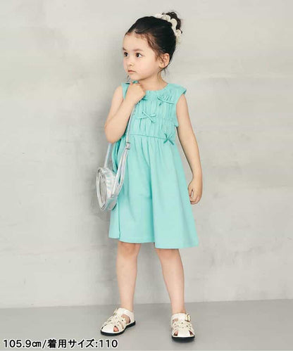 日本童裝 apres les cours 緞帶鏤空連身裙 80-140cm 女童款 夏季 DRESSES