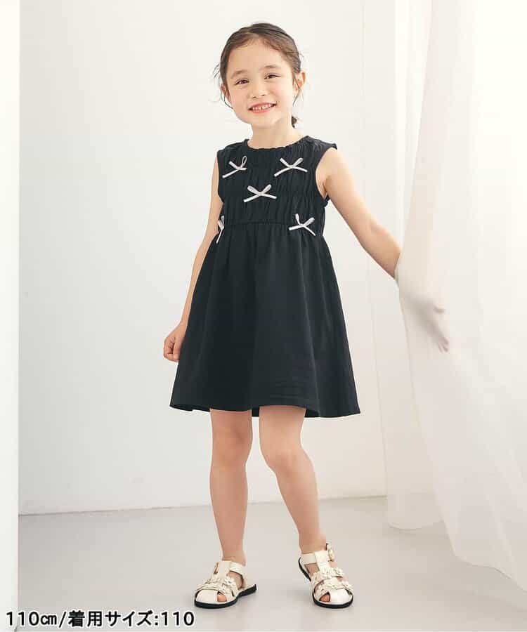 日本童裝 apres les cours 緞帶鏤空連身裙 80-140cm 女童款 夏季 DRESSES
