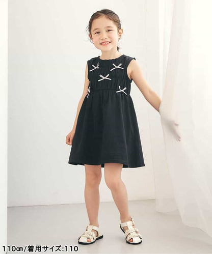日本童裝 apres les cours 緞帶鏤空連身裙 80-140cm 女童款 夏季 DRESSES