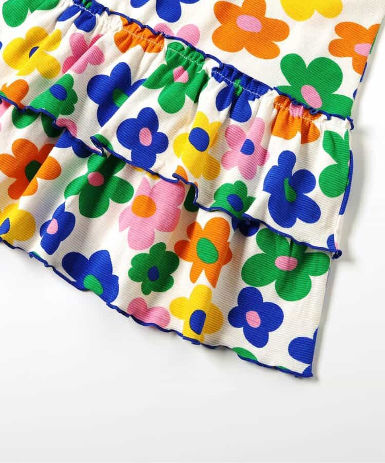 日本童裝 apres les cours 印花荷葉邊連身裙 80-140cm 女童款 夏季 DRESSES