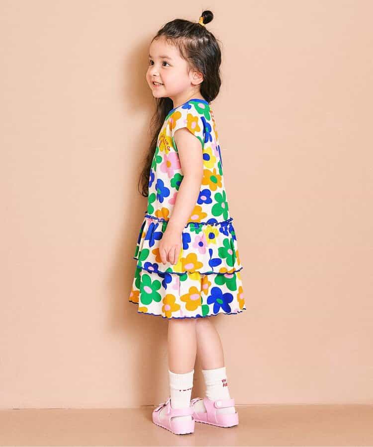 日本童裝 apres les cours 印花荷葉邊連身裙 80-140cm 女童款 夏季 DRESSES