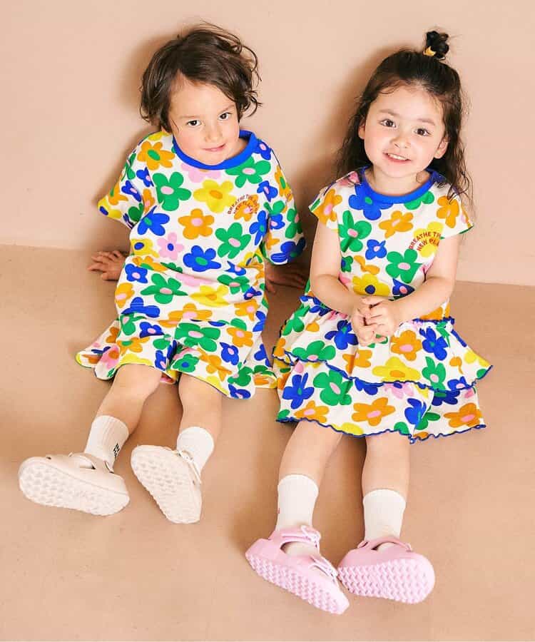 日本童裝 apres les cours 印花荷葉邊連身裙 80-140cm 女童款 夏季 DRESSES