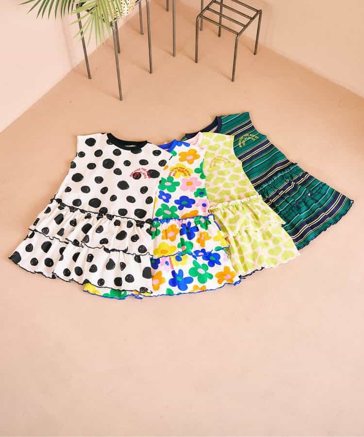 日本童裝 apres les cours 印花荷葉邊連身裙 80-140cm 女童款 夏季 DRESSES